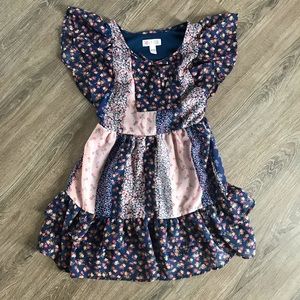 Girls size 10 short sleeve floral dress